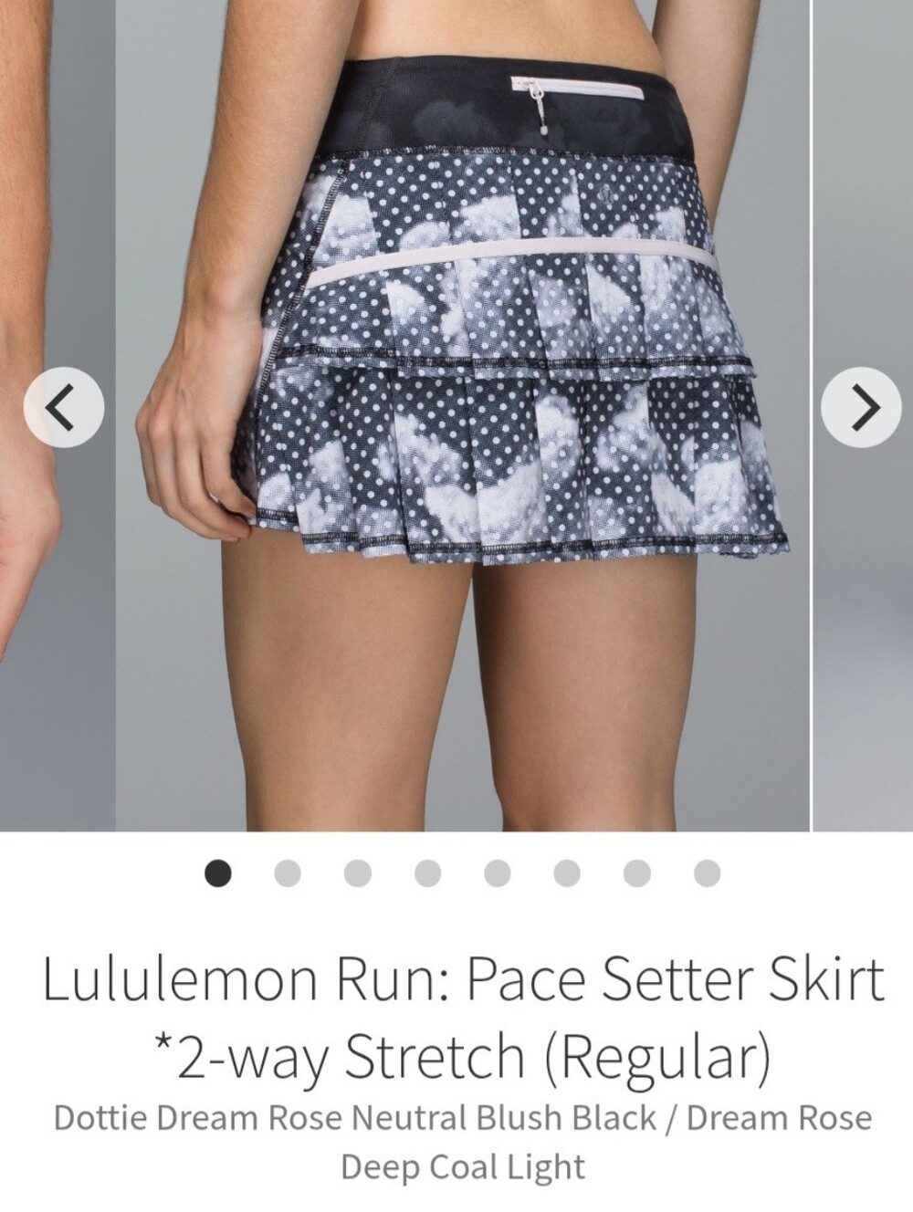 lululemon athletica Pace Setter Skirt - Black with Light Pink Accents